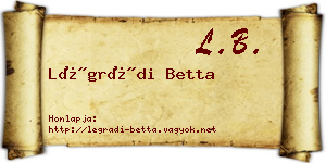 Légrádi Betta névjegykártya